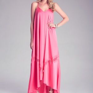 Bebe woven maxi dress in pink